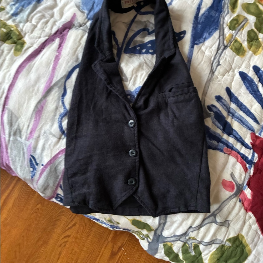 Free People Black Halter Tank Top